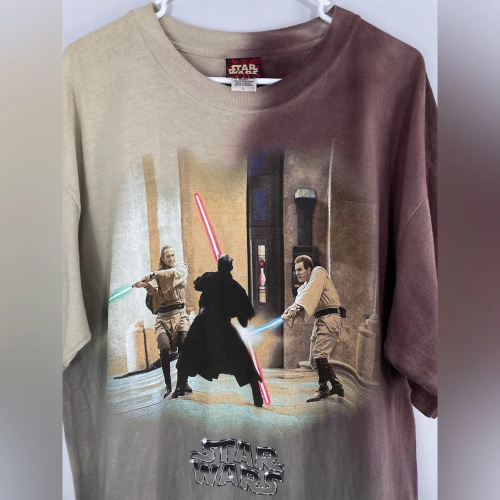 Vtg Star Wars Episode 1 The Phantom Menace Jedi vs. Sith T-Shirt Darth Maul Sz L - Picture 15 of 16